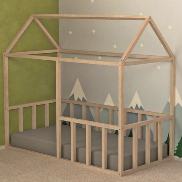 Markaawm Montessori Çocuk Yatak Doğal Çam 90X190 Karyola Nisa ürün görseli 1