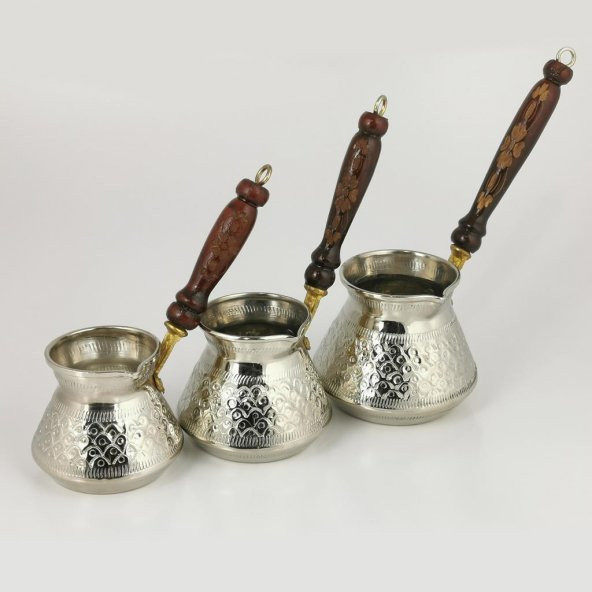 Orijinal Zımba Desen Bakır Cezve 3 lü ürün görseli 1