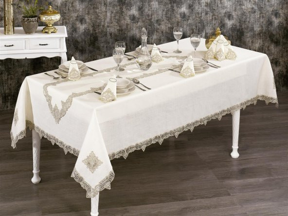 Fransız Güpürlü Efes Dantel Yemek Takımı - 26 Parça ürün görseli 1