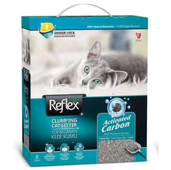 Reflex Aktif Karbonlu Süper Hızlı Topaklanan Kedi Kumu 6lt TURKUAZ ürün görseli 1