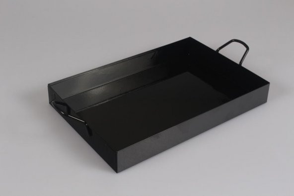 Galvaniz Tepsi Kulplu Siyah Renk 21.5 Cm - Resim 2