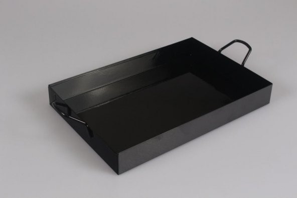 Galvaniz Tepsi Kulplu Siyah Renk 21.5 Cm - Resim 4