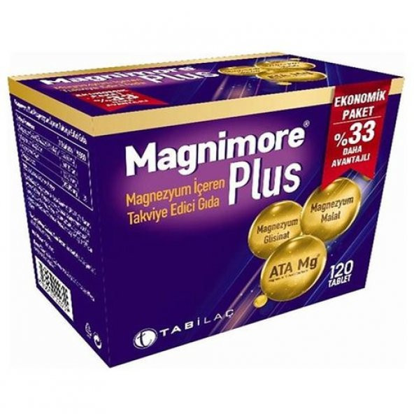 Magnimore Plus Magnezyum 120 Tablet ürün görseli 1