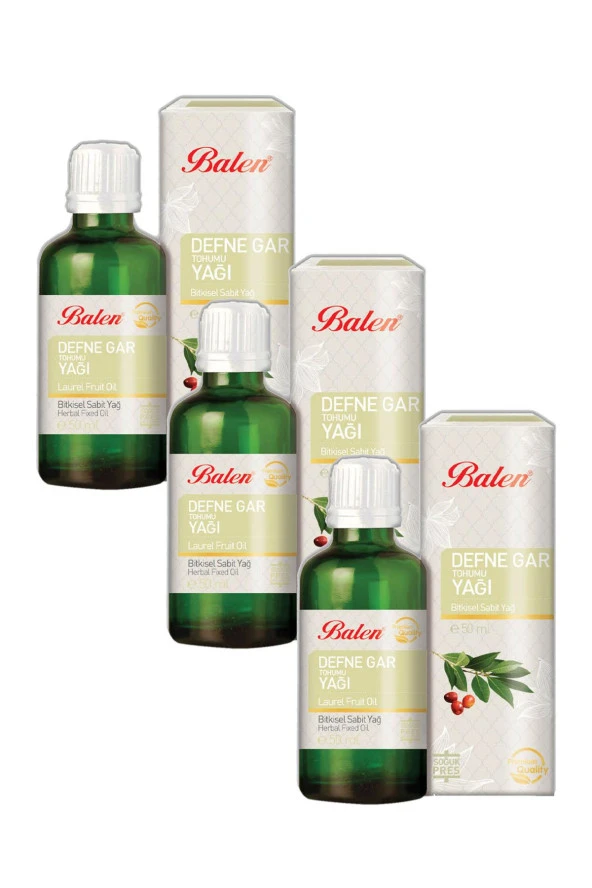 Balen Defne Gar Tohumu Yağı Soğuk Pres 50 ml 3 Adet ürün görseli 1