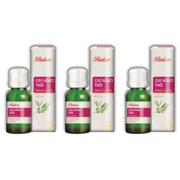 Balen Çay Ağacı Yağı-Hint Defnesi Yağı (Distilasyon) 20 ml 3 Adet ürün görseli 1