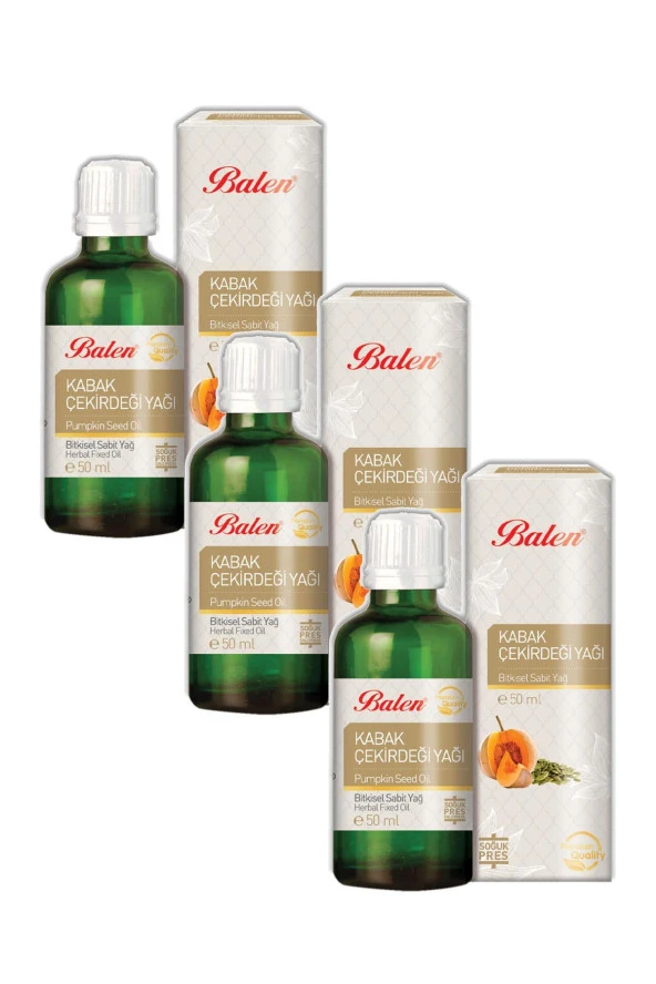 Balen Kabak Çekirdeği Yağı Soğuk Pres 50 ml 3 Adet ürün görseli 1