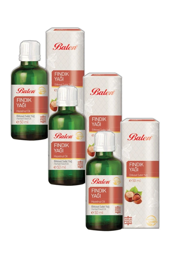 Balen Fındık Yağı Soğuk Pres 50 ml 3 Adet ürün görseli 1
