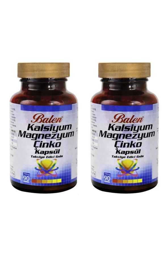 Balen Kalsiyum Magnezyum Çinko 709 Mg 90 Kapsül x 2 Adet ürün görseli 1