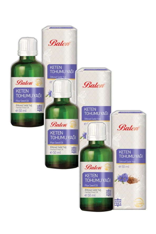 Balen Keten Tohumu Yağı Yağı Soğuk Pres 50 ml 3 Adet ürün görseli 1