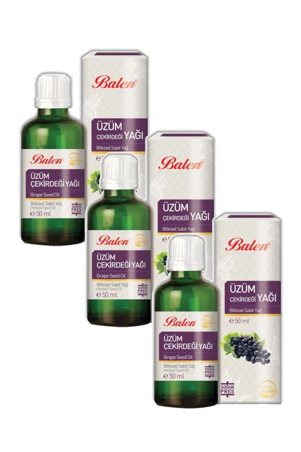 Balen Üzüm Çekirdeği Yağı Soğuk Pres 50 ml 3 Adet ürün görseli 1