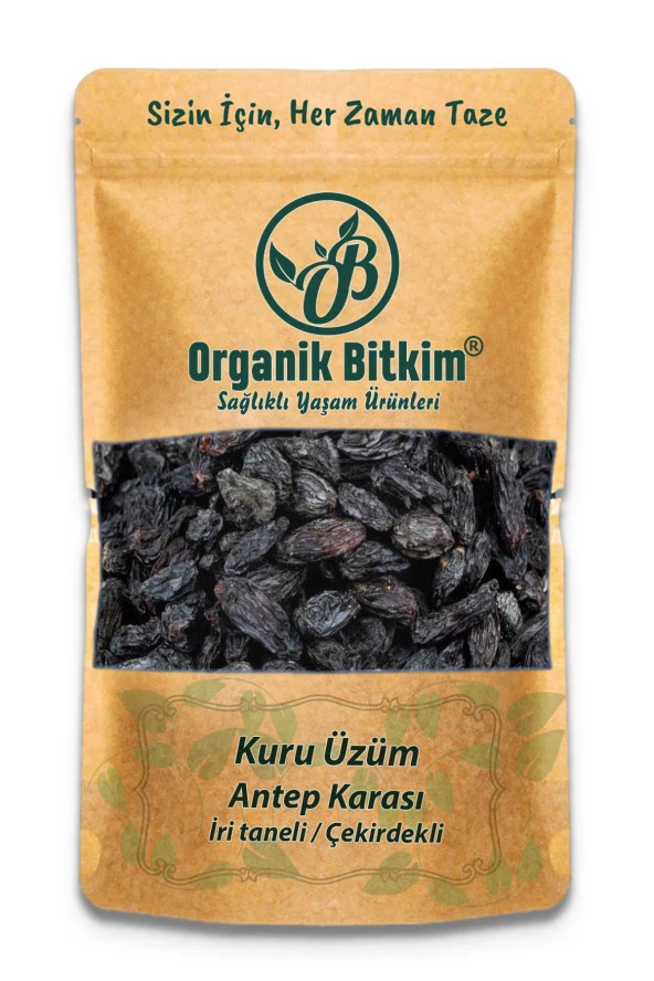 Organik Bitkim Antep Karası Üzüm Kurusu İri Boy Çekirdekli 1000 gr ürün görseli 1