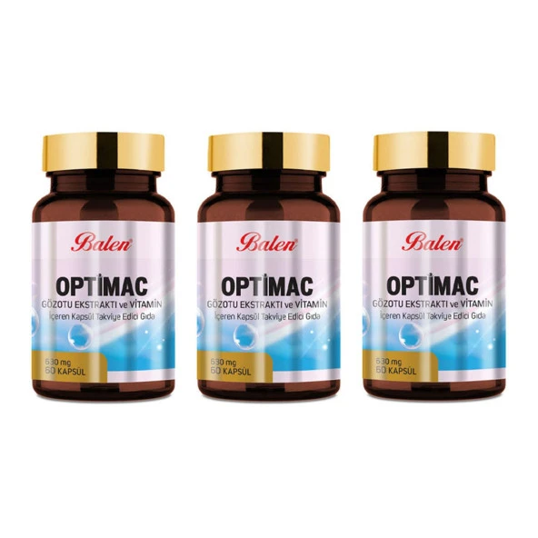 Balen Optimac Gözotu Ekstraktı -Vitamin 630 mg 60 Kapsül x 3 Adet ürün görseli 1