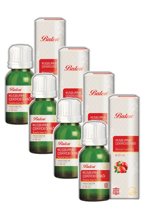 Balen Kuşburnu Çekirdeği Yağı Soğuk Pres 20 ml x 4 Adet ürün görseli 1