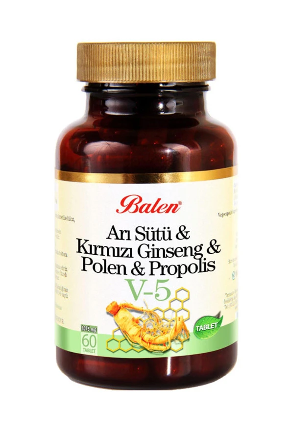 Balen V5 Arı Sütü-Kırmızı Ginseng-Polen-Propolis 1015mg 60 Tablet ürün görseli 1