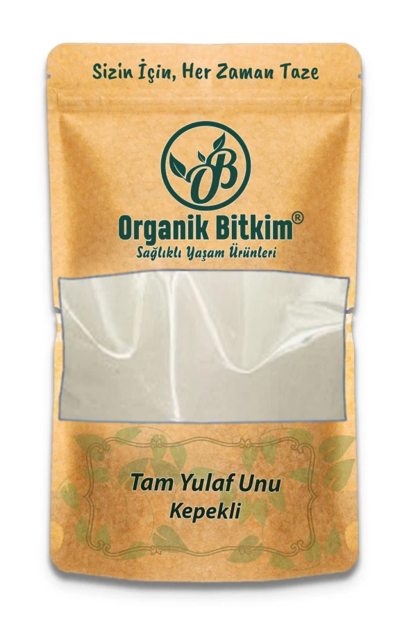 Organik Bitkim Tam Yulaf Unu Kepekli 1000 gr ürün görseli 1