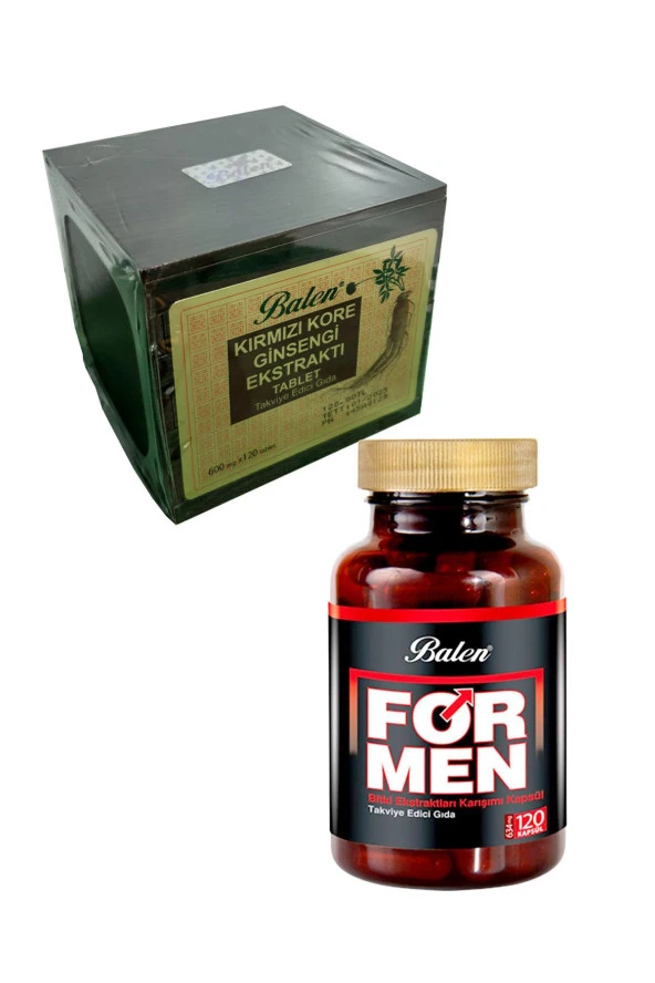 Balen Kırmızı Kore Gınseng +Formen(Erkek) Tribulus 120 Kapsül ürün görseli 1