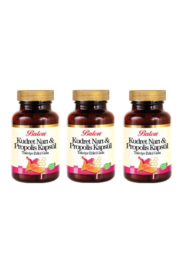Balen Kudret Narı & Propolis Kapsül 375 mg 60 Kapsül 3 Adet ürün görseli 1