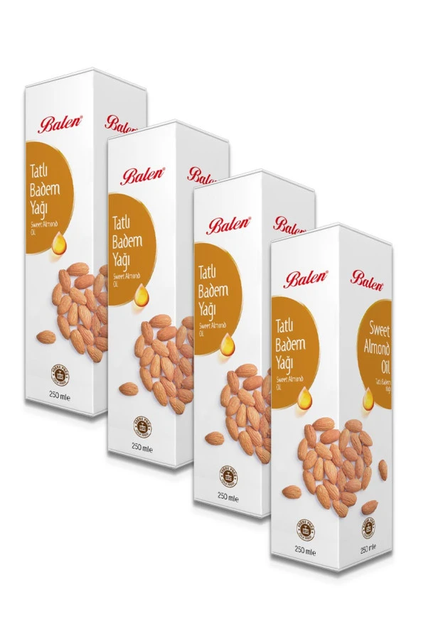 Balen Tatlı Badem Yağı Soğuk Pres 4 x 250 ml ürün görseli 1