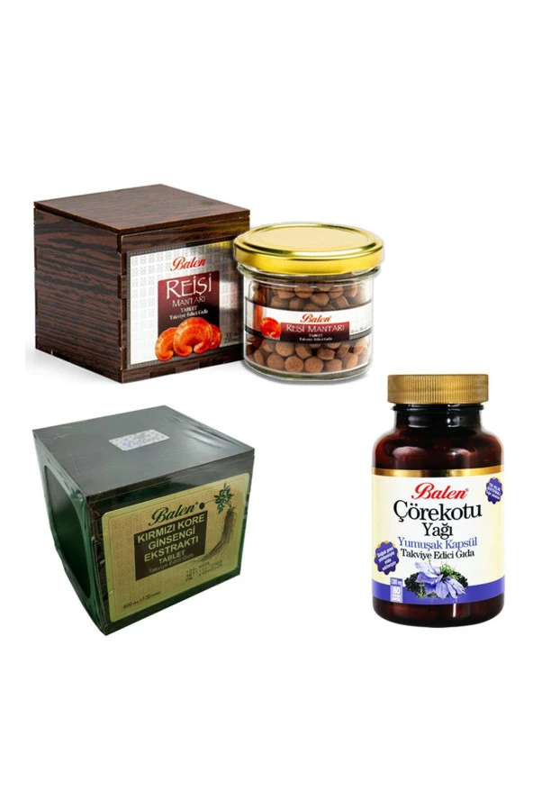 Balen Reishi Mantarı+Kırmızı Kore Gınseng+Çörekotu Yağı Kapsül ürün görseli 1