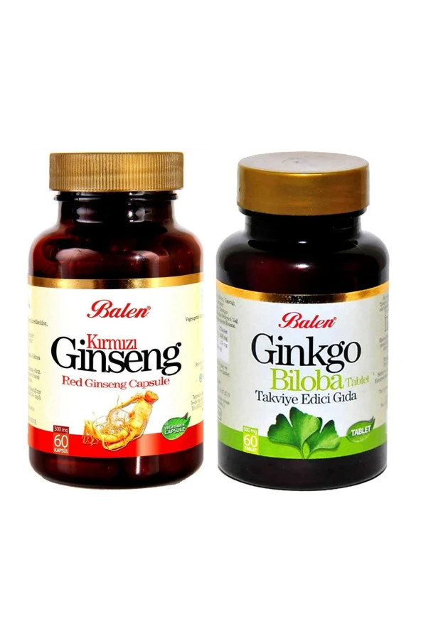 Balen Kırmızı Gınseng 375 Mg 60 Kapsül+Ginko Biloba 600 Mg 60 Tab ürün görseli 1