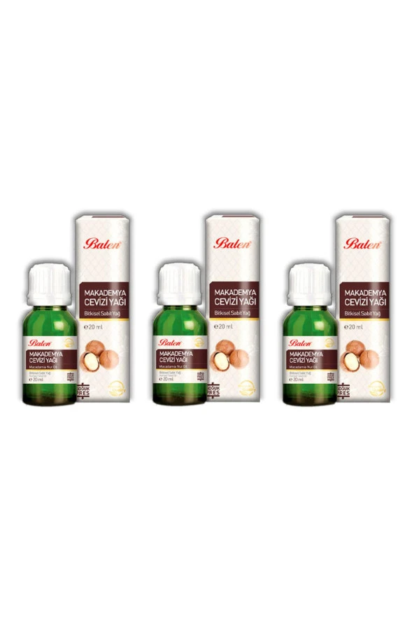 Balen Makademya Cevizi Yağ - Soğuk Pres 20 ml x 3 Adet ürün görseli 1