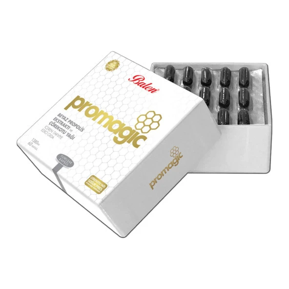 Balen Promagic Çörekotu Yağı Beyaz Propolis Ekstraktı 60 Kapsül ürün görseli 1