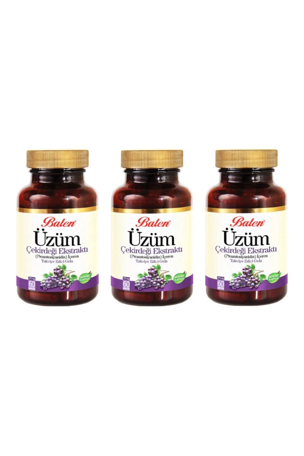 Balen Üzüm Çekirdeği Ekstraktı 375 Mg 60 Kapsül x 3 Adet ürün görseli 1