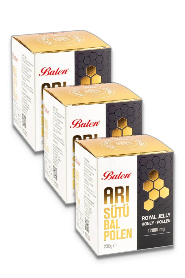 Balen Arı Sütü Bal Polen Süper Doz (12000 mg) 230 gr 3 Adet ürün görseli 1
