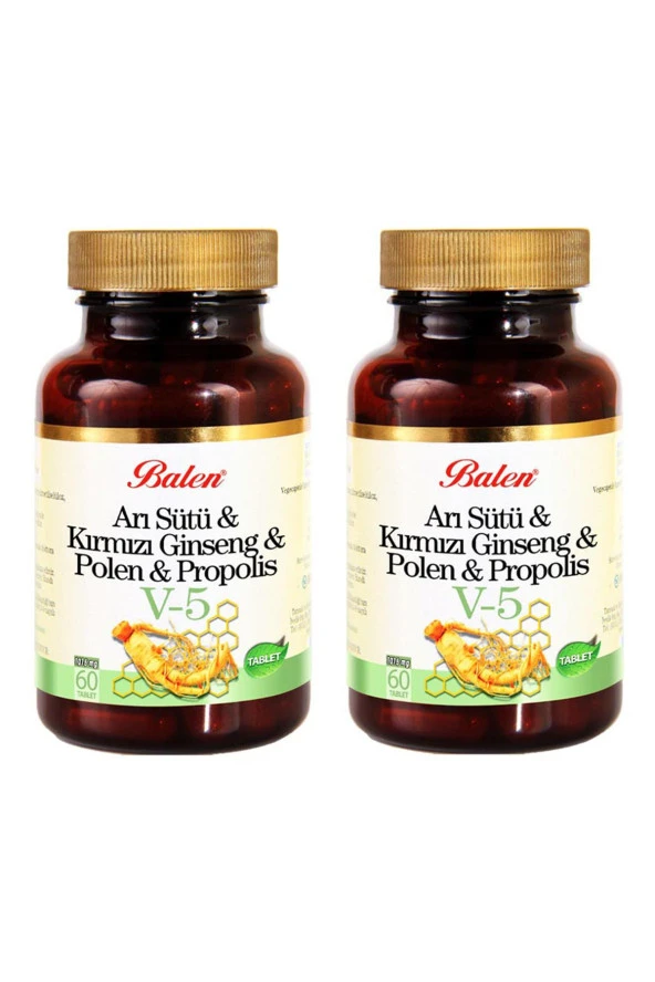 Balen V5 Arı Sütü-Kırmızı Ginseng-Polen-Propolis 1015 Mg 2 Adet ürün görseli 1