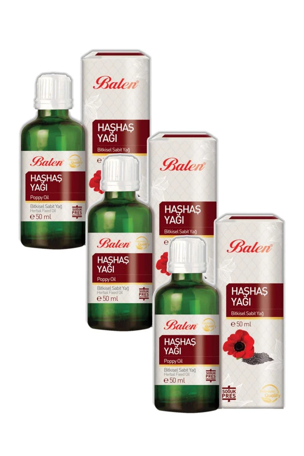 Balen Haşhaş Yağı Soğuk Pres 50 ml 3 Adet ürün görseli 1