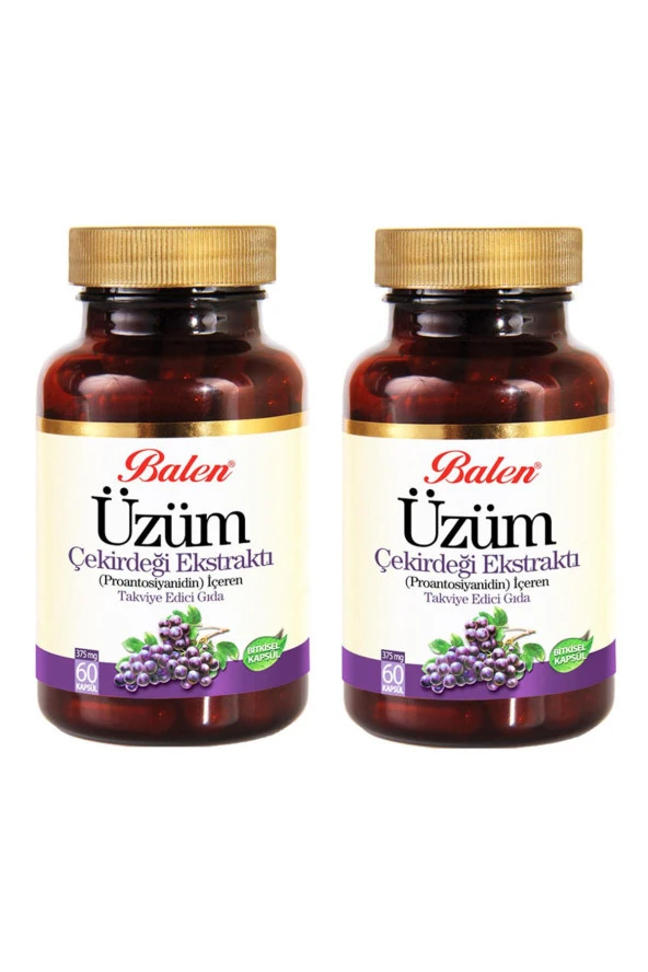 Balen Üzüm Çekirdeği Ekstraktı 375 Mg 60 Kapsül x 2 Adet ürün görseli 1
