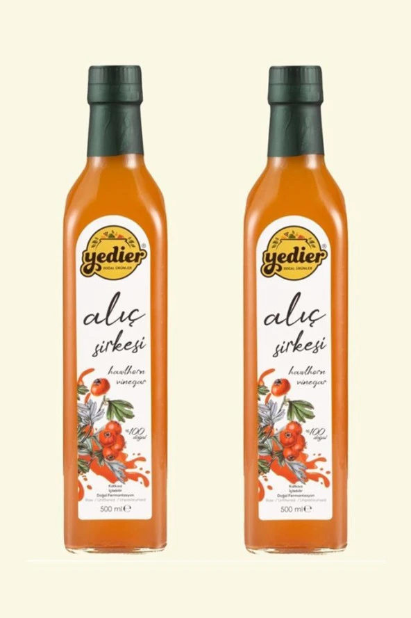 Yedier Alıç Sirkesi Doğal Fermente 2 x 500 ml ürün görseli 1