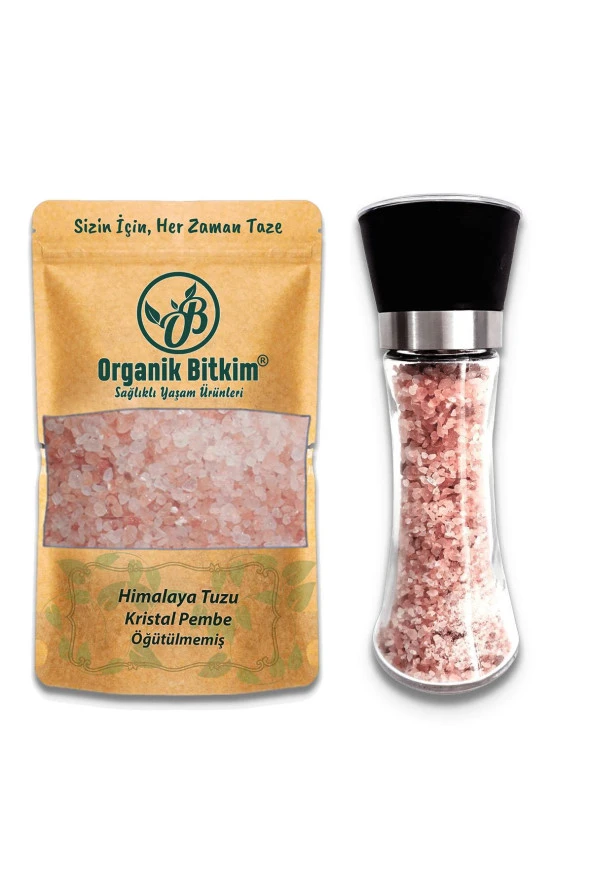 Organik Bitkim 2 Öğütücü Değirmen Dolu+2 Kg Himalaya Tuzu Kristal ürün görseli 1