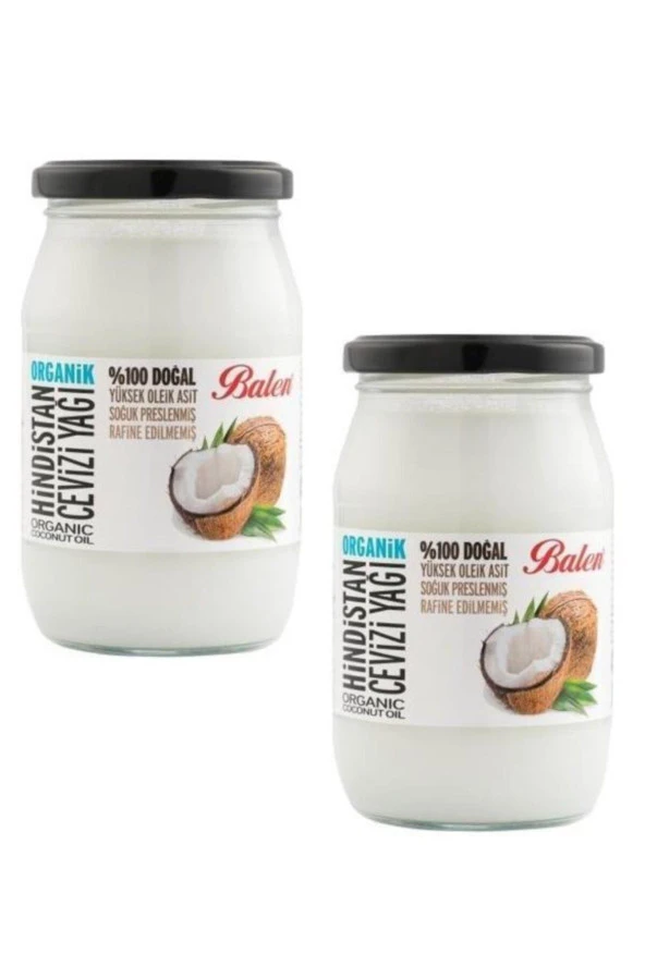 Balen ORGANİK Hindistan Cevizi Yağı (SOĞUK PRES) 300 GR x 2 Adet ürün görseli 1