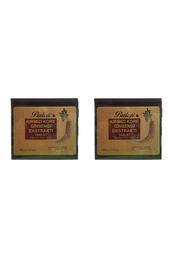 Balen Tahta Kutu Kırmızı KORE Ginseng 600 Mg 120 Tablet 2 Adet ürün görseli 1