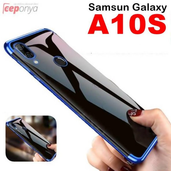 Galaxy A10S Kamera Korumalı Köşeleri Renkli Şeffaf Silikon Kılıf ürün görseli 1
