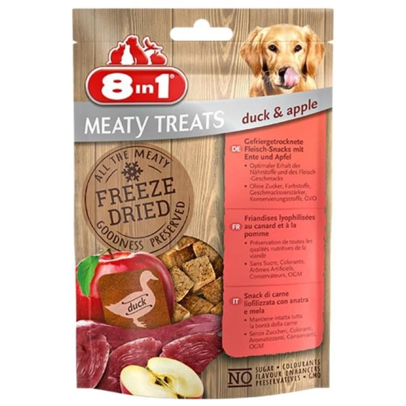 8in1 Freeze Dried Ördek ve Elmalı 50 gr Köpek Ödül SKT:04/2027 ürün görseli 1