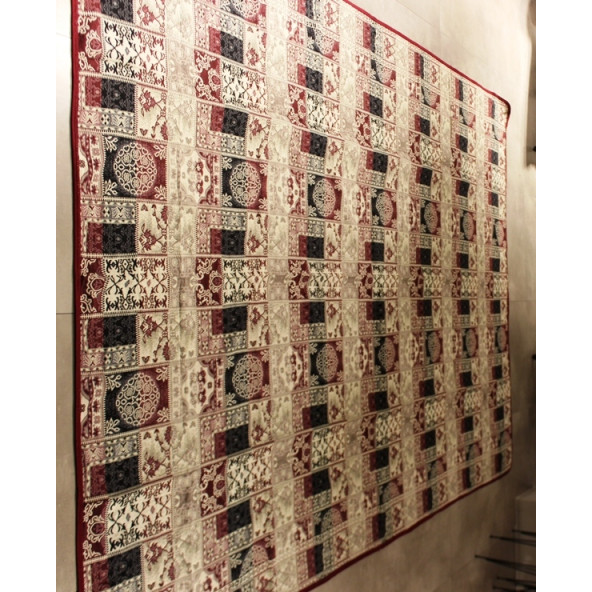 Adaş Patchwork Serme Biyeli Çok Amaçlı Halı Örtüsü, Pike - Resim 4