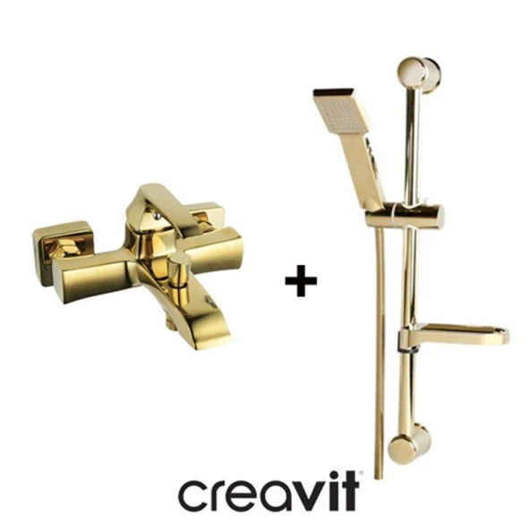 CREAVİT AVANGART BANYO GOLD BATARYA + DUŞ SETİ - AG2500G + SH411G ürün görseli 1