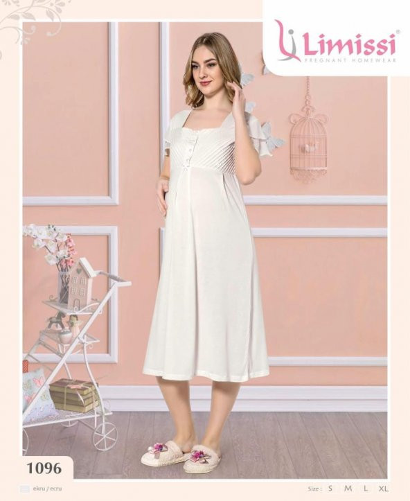 Limissi 1096 Sade Şık Hamile Lohusa Gecelik ürün görseli 1