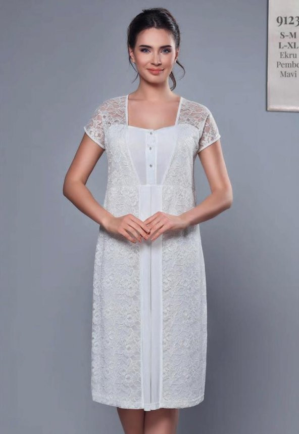TUBA 9123 HAMİLE LOHUSA DANTELLİ 2019 YENİSEZON LOHUSA GECELİĞİ ürün görseli 1