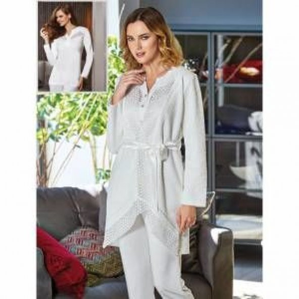 FLZ 31-188 Hamle Lohusa 3 Lü Pijama Sabahlık Tk ürün görseli 1
