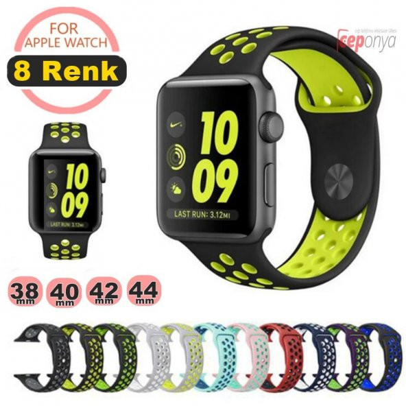 Apple Watch 38mm - 40mm Silikon Renkli Kordon Bileklik ürün görseli 1