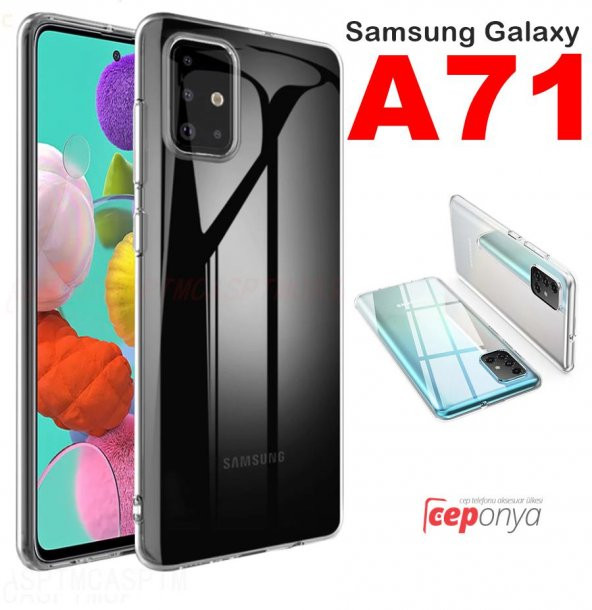 Galaxy A71 Ultra İnce Esnek Sararmaz Şeffaf Süper Silikon Kılıf ürün görseli 1