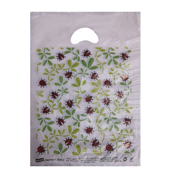 UĞUR BÖCEĞİ Baskılı ekonomik ORTA BoY HIŞIR POŞET 26x38cm (100 adet) ürün görseli 1