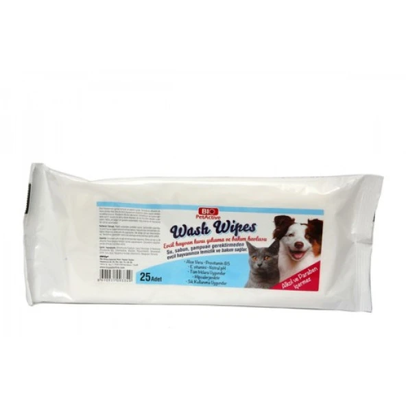 Biopetactive Wash Wipes 25 adet ürün görseli 1