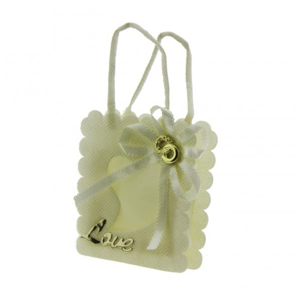 12 Adet 7x8cm Kumaş Çanta Love Yazılı ürün görseli 1