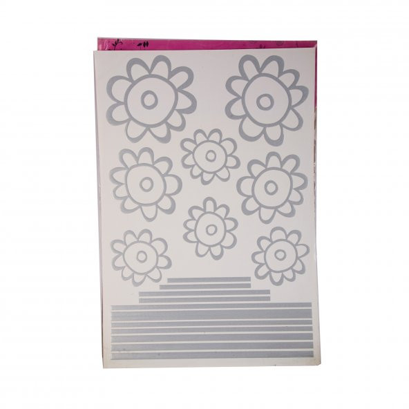 XFG029G DUVAR SÜSÜ GRİ PAPATYALI ŞEFFAF FİLMLİ PVC 48X33X0''5CM ürün görseli 1