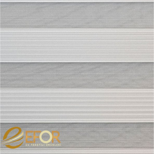 Ekru Rengi Geniş Pileli Polyester Zebra Perde - Resim 4