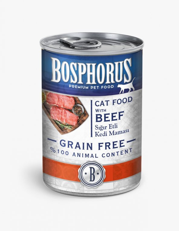 Bosphorus Tahılsız Konserve Sığır Etli Kedi Maması 6'lı (6 x 415 gr) ürün görseli 1